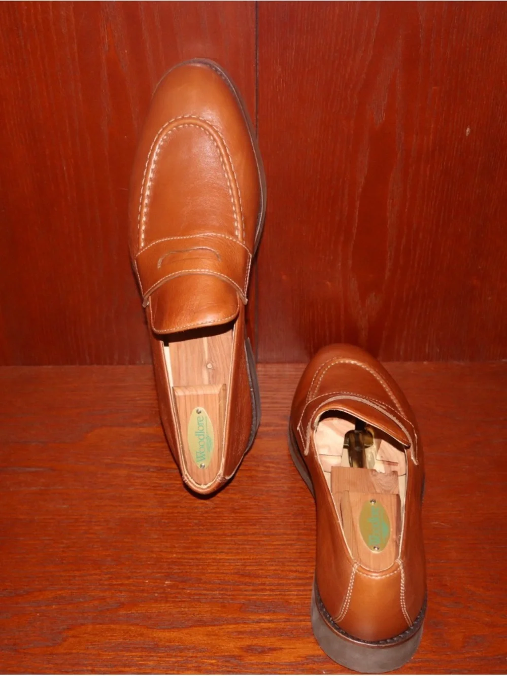 Peter Millar Men's Leather Penny Loafers in Tan Brown